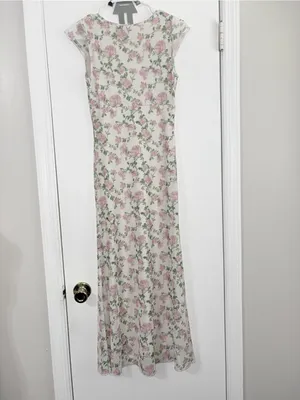 See You Monday Floral Maxi Dress White and pink medium thumbnail 5