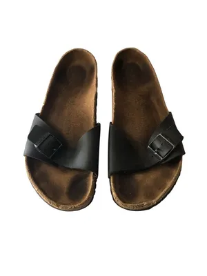 Birkenstock Madrid Birko-Flor Slide Sandals Black 41 Women's Size 10 thumbnail 2
