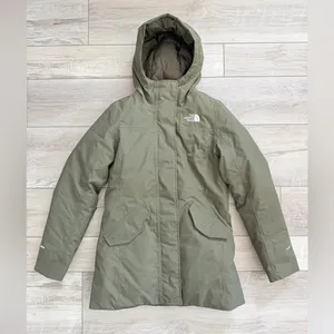 North Face Pilson Parka 550 Down Gorpcore Outdoor jacket Olive Green size small thumbnail 2