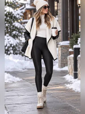 Spanx fleece LINED faux leather leggings black NEW medium thumbnail 3