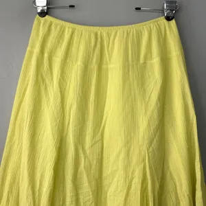 Lark Lane Skirt Size 12 Lime Yellow Dopamine Bright Flowy Summer Crinkle Gauze thumbnail 3