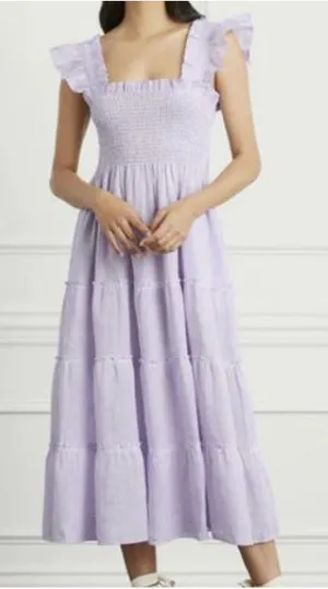 Hill House Home Linen Ellie Nap Dress Lilac Stripe Medium Cottagecore thumbnail 1