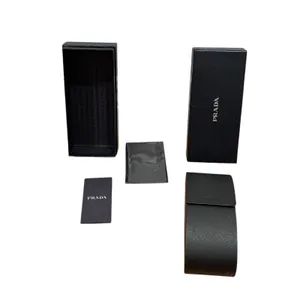 New Prada Authentic Eyeglasses Sunglasses Black Large Magnetic Case Cloth thumbnail 2