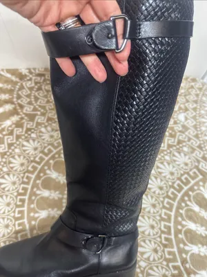 ANTONIO MELANI Black Leather Tall Riding Boots thumbnail 15