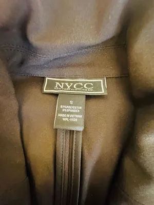 NYCC Blazer Size S Black Gold Button Open Front Jacket thumbnail 2
