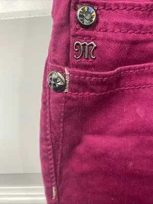 Miss Me Raspberry Purple Angel Wings Skinny Jeans JP5616S3 Embellishment 29x32 thumbnail 2