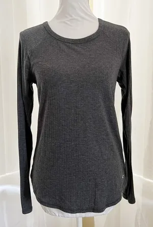 Hollister Long Sleeve Top Size‎ L Charcoal Grey Ribbed Must-Have Collection thumbnail 1