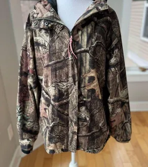 Russell Athletic Russell Outdoors Green Brown Tan Camouflage Full Zip Hooded Jacket Size Kids XL thumbnail 11