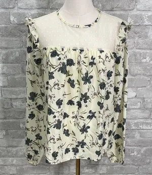English Factory Floral Blouse - Cream and Green thumbnail 1