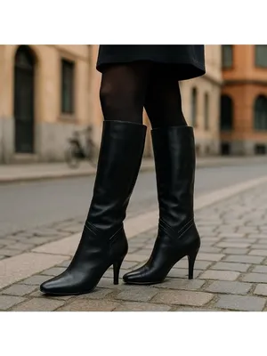 -Sean Ling Nigiri Boots Womens Sz 5.5 Black Buttery Soft Leather Heeled Pull On thumbnail 2