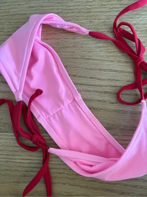 Pink Two-Tone Triangle String Bikini Set thumbnail 2