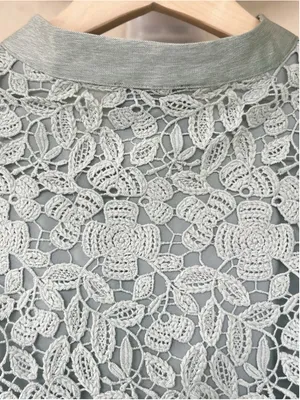 Tuckernuck Sage Lace Calliope Dress M Eyelet Long Puff Sleeve Wedding Feminine thumbnail 9