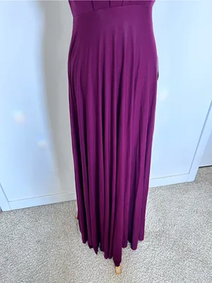 NWT Lulus Burgundy Tricks of the Trade Taupe Convertible Maxi Dress Size Small thumbnail 7