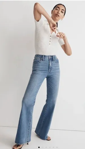Madewell The Perfect Vintage Flare Jeans in Light Blue thumbnail 1
