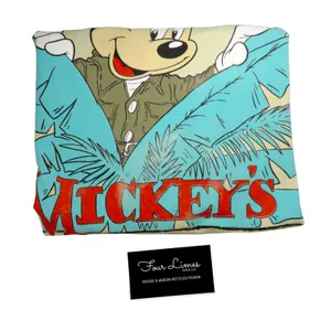 RARE Vintage 1980s Quitman USA Mickey Mouse Tan Graphic Crewneck Pullover Medium thumbnail 14