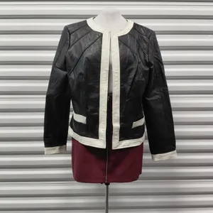 Vintage Spiegel Women's Leather Jacket Size 14 Black Classic Fall Moto Chic Y2K thumbnail 3