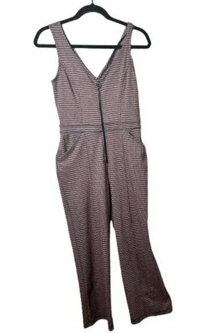WILD FABLE Zip Front Houndstooth Jumpsuit Wide Leg Stretch Size XS thumbnail 1