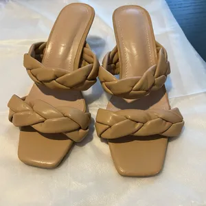 SHEIN Tan Heels with Braided Straps size 37 thumbnail 2