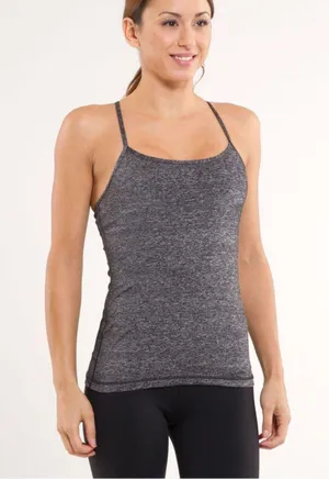 Power Y Tank in Heathered Black thumbnail 1