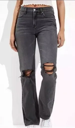 American Eagle High Waisted 90s Bootcut Jeans Black 8 thumbnail 1