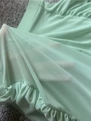 SHEIN Mint Green Ruffle Side Swim Coverup Pants thumbnail 3