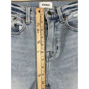 Pistola Women’s High Rise Cropped Denim Jeans Light Wash Raw Hem Size 26 thumbnail 8