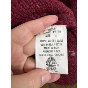 Woolrich Womens Claret Speckled 100% Wool V-Neck Sweater‎ Red Burgundy Medium thumbnail 4