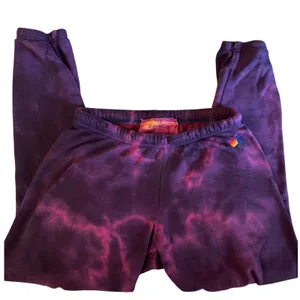 AVIATOR NATION Tie Dye Sweatpants Crystal Rose Size Small Purple thumbnail 1