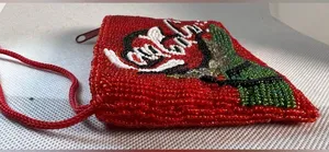 VINTAGE: small, beaded wristlet bag Red thumbnail 8