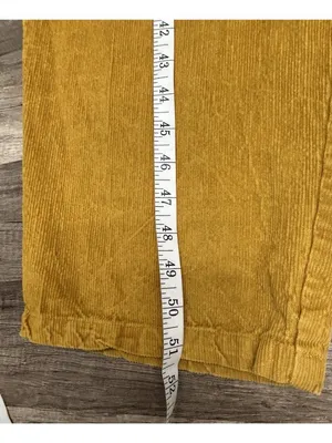 Earthbound Trading Company Corduroy Jumpsuit Large Mustard Cotton Boho Flawed thumbnail 12