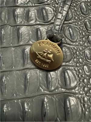 Brahmin Crocodile Embossed Light Blue Mini Shoulder Bag 10” Y2K thumbnail 6
