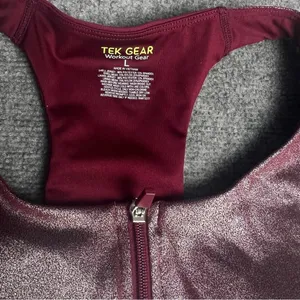 Tek Gear Women's Workout Athletic Sporty Zip Front Racerback Sports Bra Sz L thumbnail 12