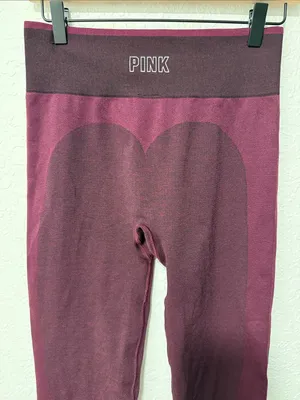 PINK Victoria's Secret Maroon Seamless Leggings Size Large thumbnail 2
