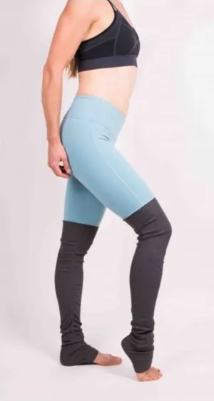 Alo Yoga Womens Goddess Colorblock Ruched High Waist Leggings Blue Black Size XS thumbnail 1