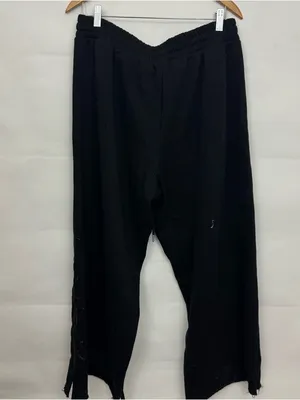 Victoria’s Secret PINK boyfriend oversized black embroidered sweatpants large thumbnail 4