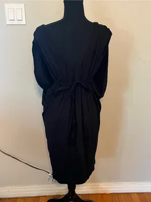Velvet Graham & Spencer - Anthropologie Black Dolman-Sleeve Drapped Dress Size L thumbnail 2