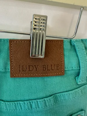 Judy Blue Shorts Womens Large Sienna Aquamarine Frayed Hem thumbnail 2