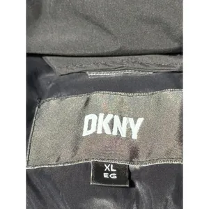 DKNY Womens‎ Long Puffer Parka Jacket Hooded Black Quilted Winter Coat XLarge XL thumbnail 4