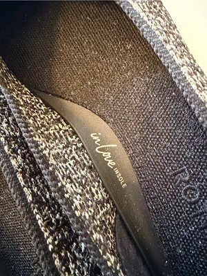 Rothy's tweed weave pattern with delicate gold thread, arch support insert, 7.5 thumbnail 4
