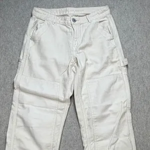 American‎ Eagle Womens Cream Off-White Double Knee Carpenter Utility Pants Sz 4 thumbnail 3