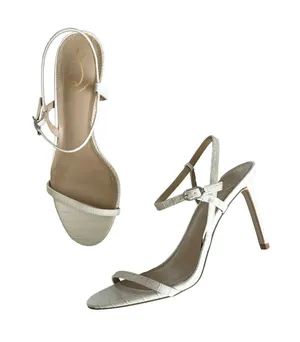 Sam Edelman Women’s Doran White Crocodile Strappy Stiletto Heel Sandals Size 8.5 thumbnail 1