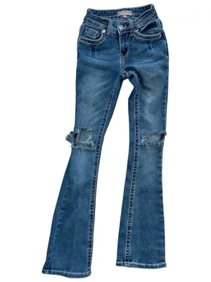 VTG Y2K Style Bamboo Low Rise Flare / Bootcut Jeans Size 00 thumbnail 3