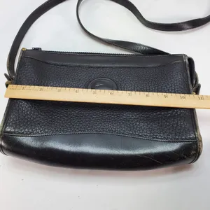 Dooney & Bourke Crossbody Bag Black‎ All Weather Leather Vintage USA Brass thumbnail 10