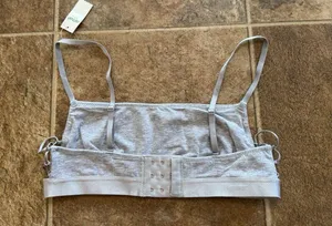 Aerie Real Good Strappy Side Lace Up Bralette Grey Size Medium thumbnail 5
