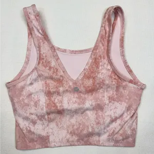 RBX Sports Bra Womens Size M Pink Tie Dye V-Neck Longline Yoga Athletic thumbnail 2
