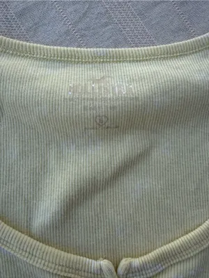 Hollister Pale Yellow Scoop-Neck Button Down Tee thumbnail 5