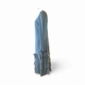 Vintagew Drop waist Long sleeve Blue Dress thumbnail 3