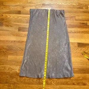 Bobeau Women’s XL Deep Taupe Satin Midi Skirt Cocktail Party Corporatecore New thumbnail 3