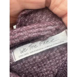 FREE PEOPLE We The Free Westend Purple Waffle Knit Thermal Top pocket Sz XS thumbnail 11