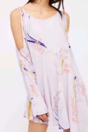 FREE PEOPLE Clear Skies Cold Shoulder Lilac Mini Dress‎ Small thumbnail 1